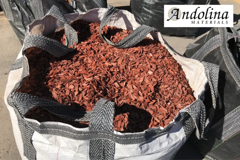 Bagged mulch prepared for landscape delivery in Charlotte